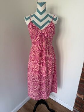 Sienna Sky Pink Leaf-Print Midi Dress